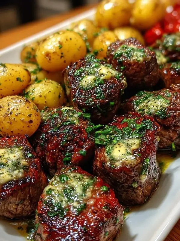Air Fryer Steak Bites with Garlic Butter