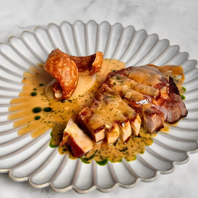 Apple Glazed Pork Tenderloin with Pumpkin Puree