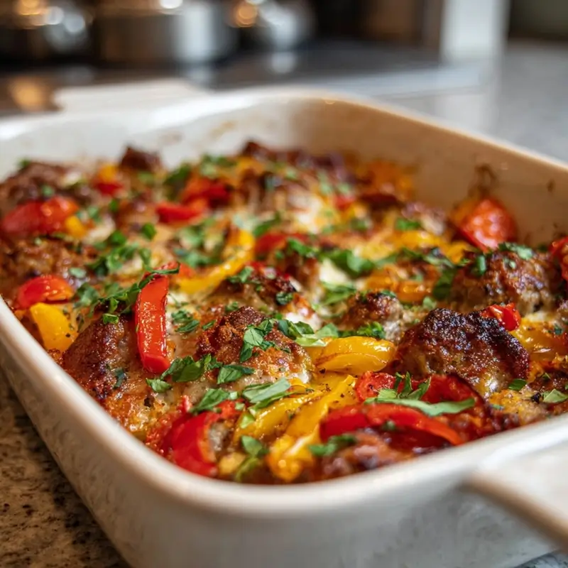 Pumpkin Apple Sausage Casserole