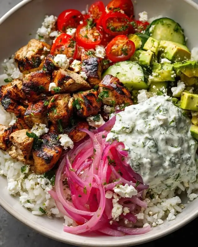 Baked Chicken Tzatziki Rice Bowl