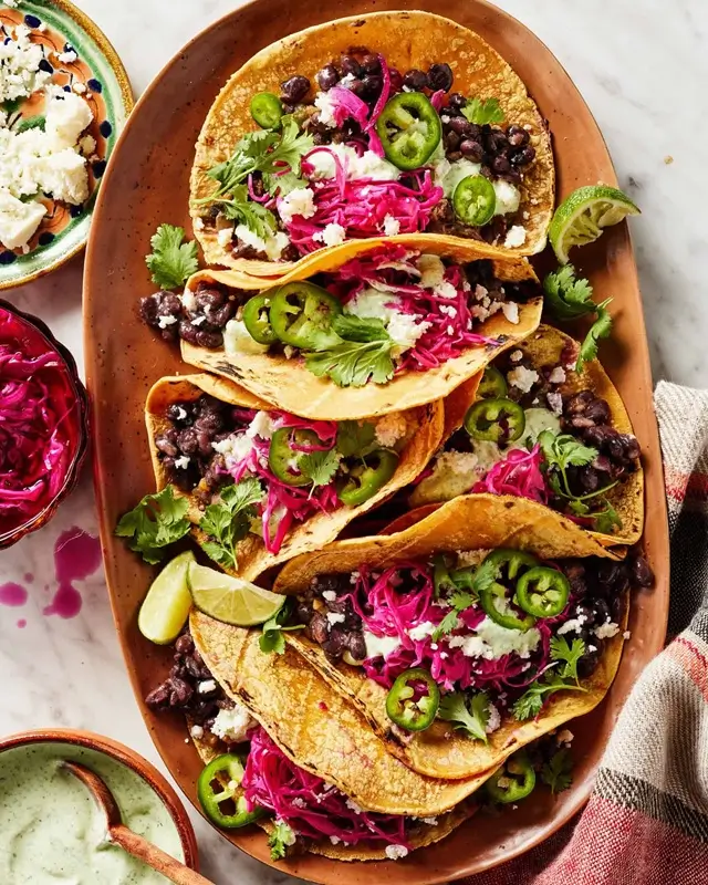Black Bean Tacos with Lime Crema