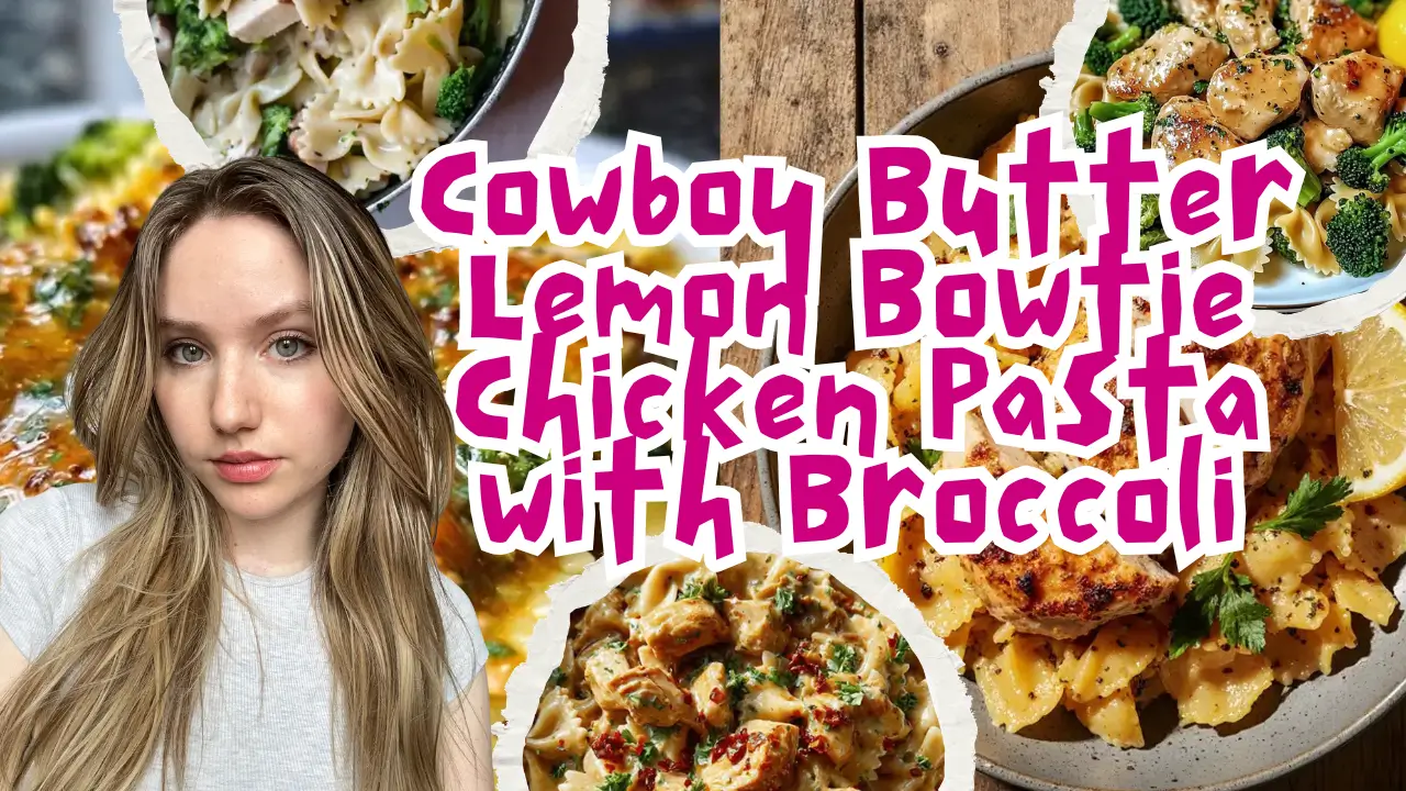 Cowboy Butter Lemon Bowtie Chicken Pasta with Broccoli