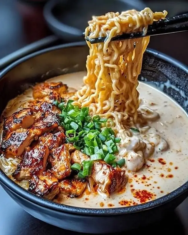 Creamy Garlic Chicken Ramen
