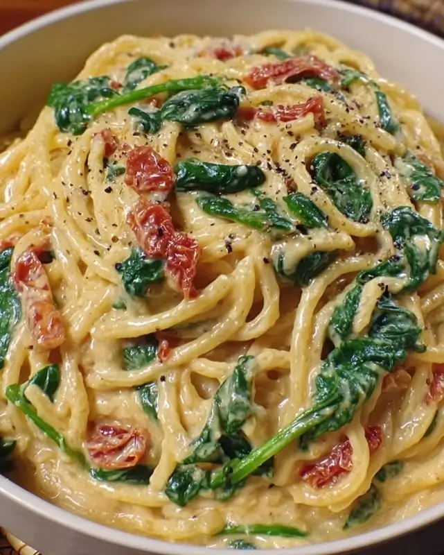Creamy Pasta with Spinach and Garlic