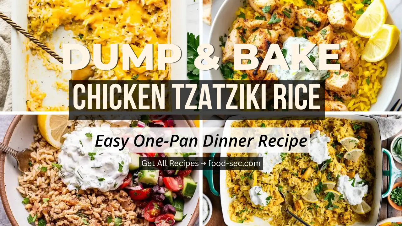 Dump-and-Bake Chicken Tzatziki Rice Recipe (Easy One-Pan Dinner)