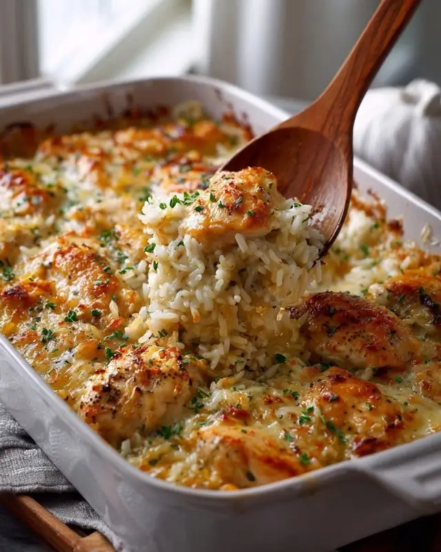 Dump-and-Bake Chicken and Rice Casserole