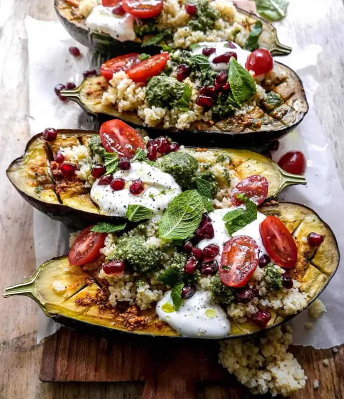 Eggplant and Pomegranate Flatbread