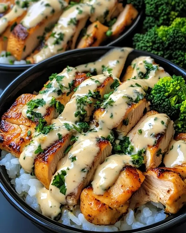 Garlic Chicken Rice Bowls