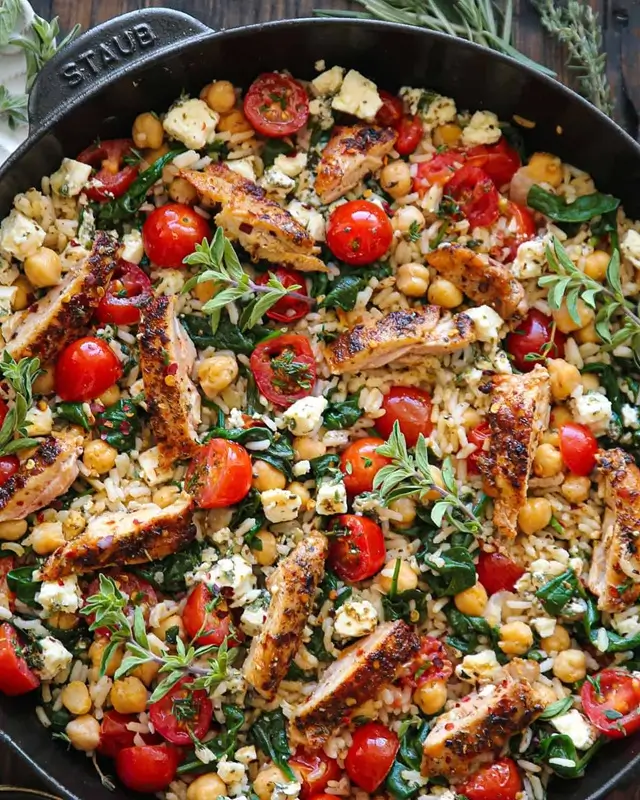 Greek Chicken & Rice Bake