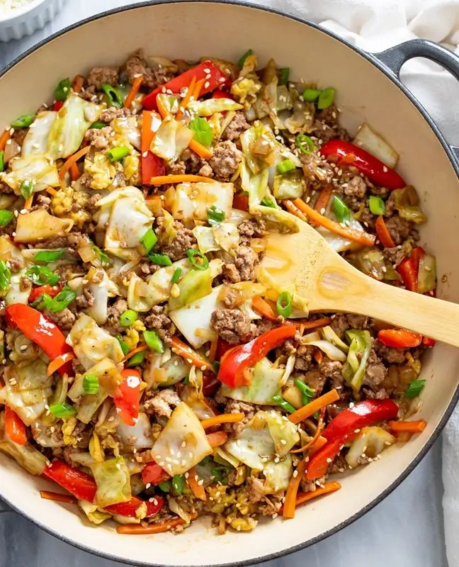 Ground Turkey and Cabbage Stir Fry