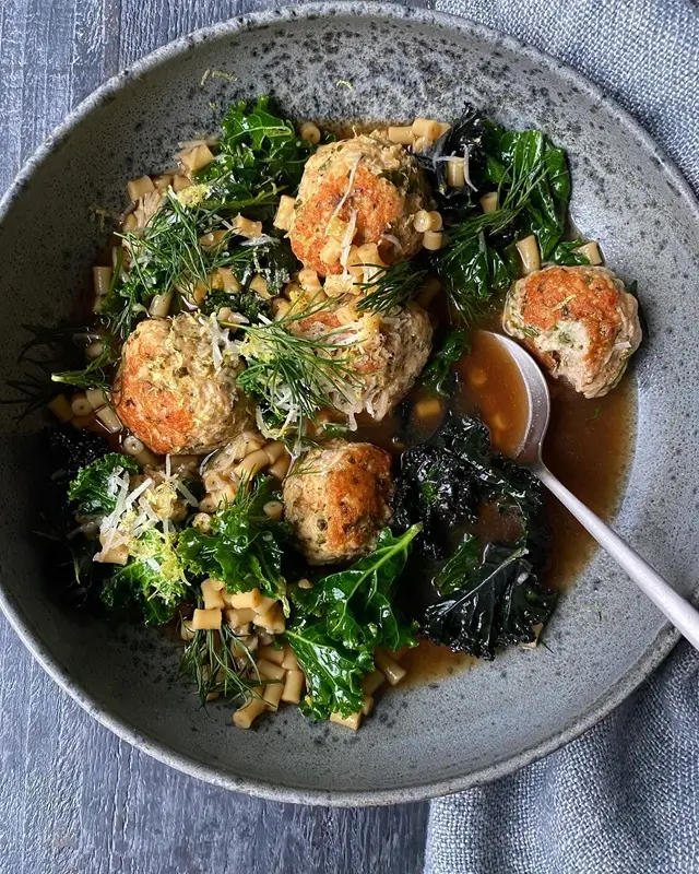 High Protein Turkey Meatball Soup