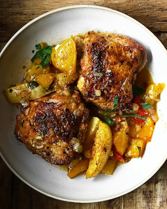 Lemon Herb Chicken Thighs with Asparagus