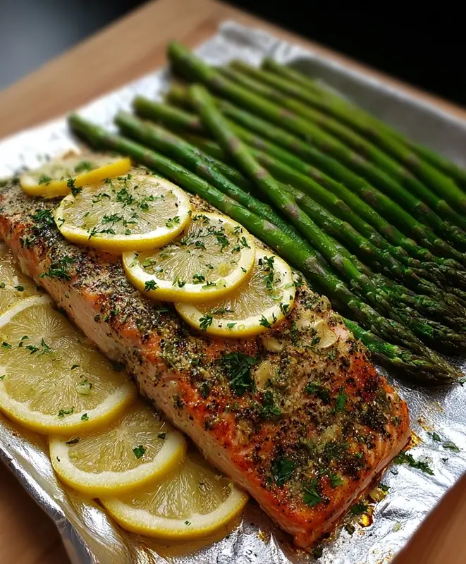 Lemon Herb Salmon with Roasted Asparagus