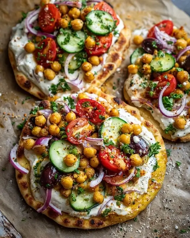 Mediterranean Chickpea Flatbread