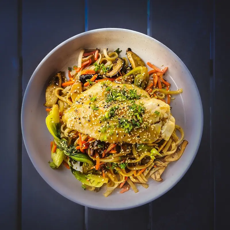 Miso Glazed Chicken with Stir Fried Vegetables