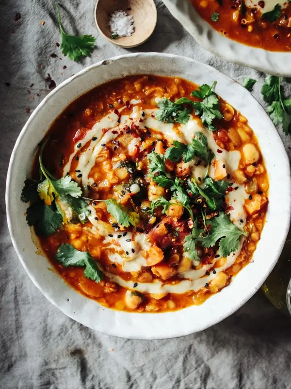 Moroccan Chickpea and Lentil Stew (Harira-Inspired)