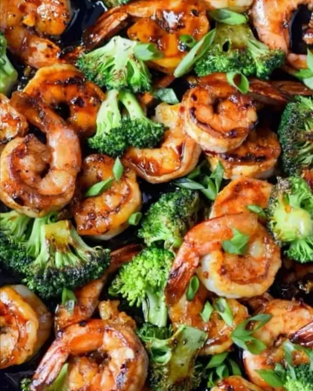 One-Pan Honey Garlic Shrimp and Broccoli
