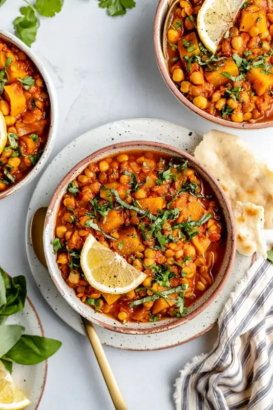 Butternut Squash, Chickpea & Lentil Moroccan-Spiced Stew