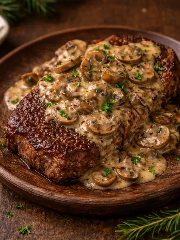 One-Skillet Garlic Butter Steak with Mushrooms