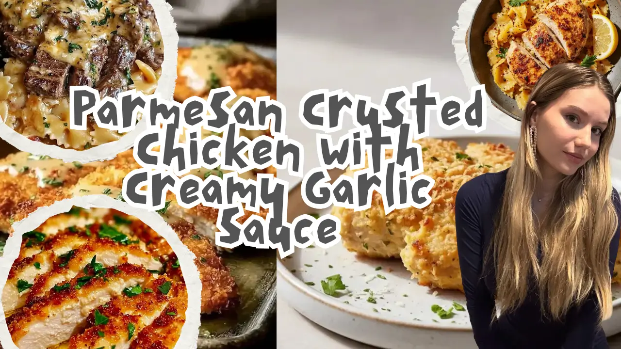 Parmesan Crusted Chicken with Creamy Garlic Sauce — Easy Family Dinner Recipe
