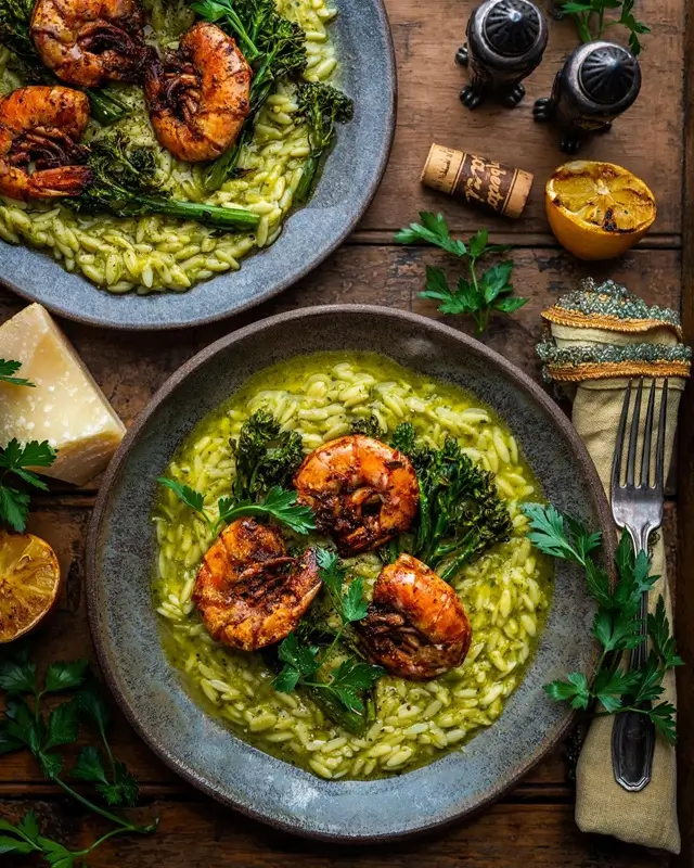 Pesto Orzo with White Beans