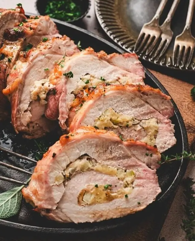 Pumpkin and Apple Stuffed Pork Chops