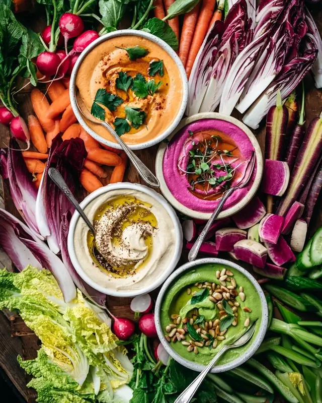 Roasted Beet Hummus Platter