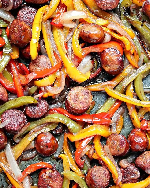 Sheet Pan Sausage and Peppers