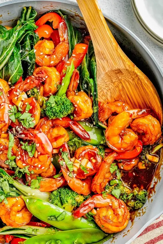 Shrimp Stir Fry with Edamame and Broccoli