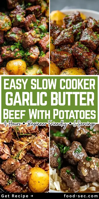 Easy Slow Cooker Garlic Butter Beef With Potatoes