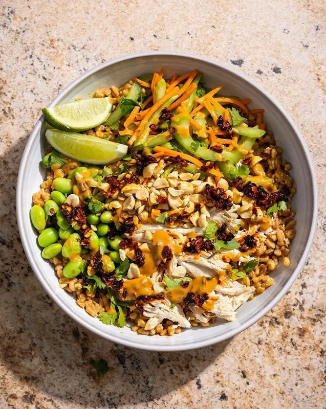 Spicy Chicken and Brown Rice Meal Prep Bowls