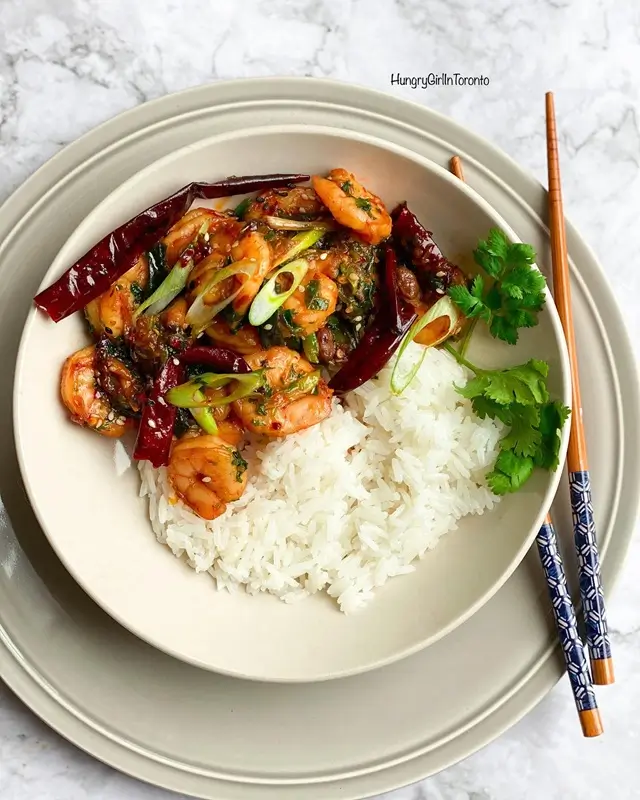 Spicy Garlic Shrimp with Rice