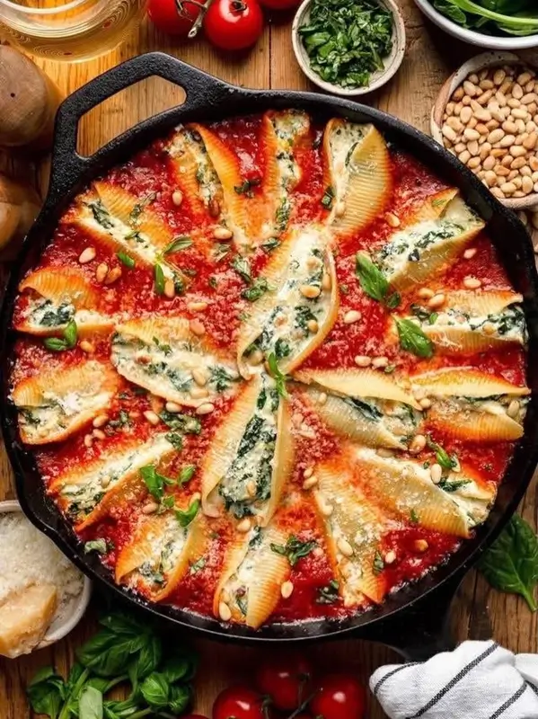 Spinach and Ricotta Stuffed Shells