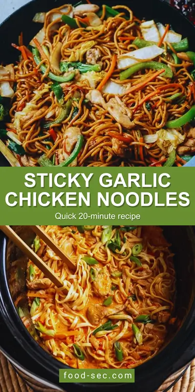 Sticky Garlic Chicken Noodles for a High Protein Dinner