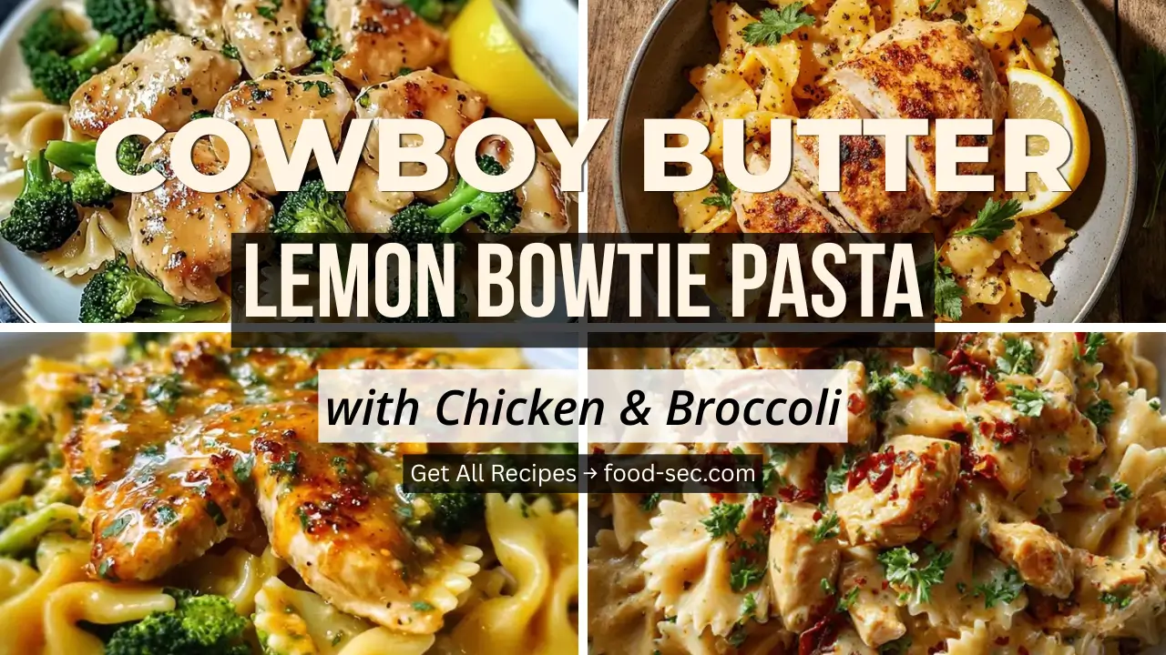 Cowboy Butter Lemon Bowtie Chicken Pasta with Broccoli