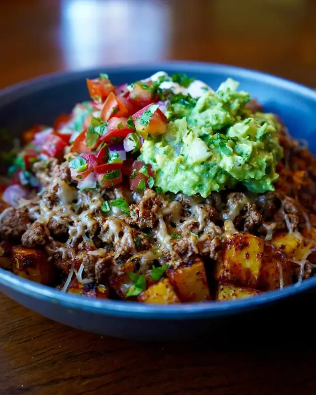 Crispy seasoned roasted potato cubes on a baking sheet