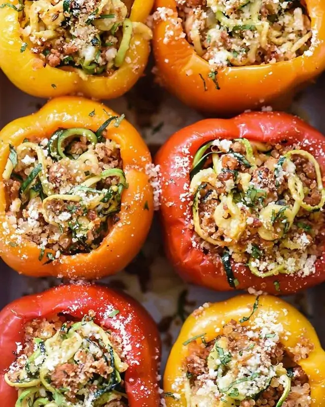 Stuffed Bell Peppers with Ground Turkey and Quinoa