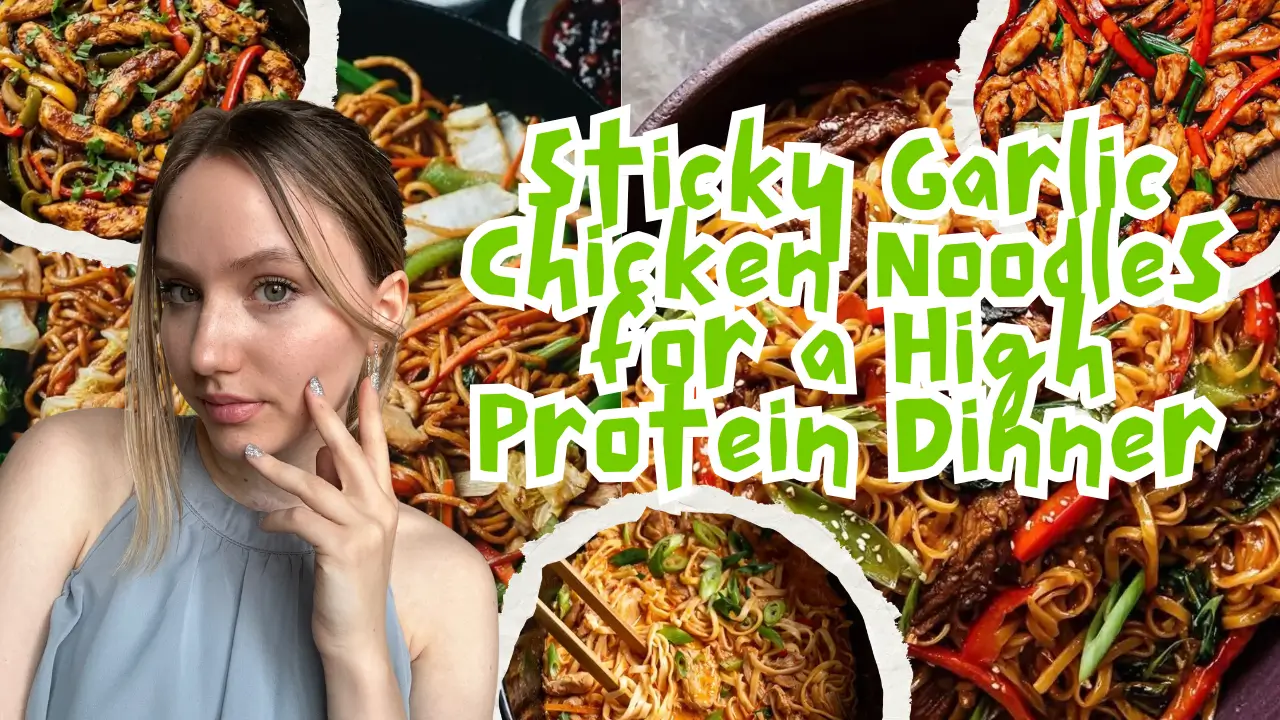 Sticky Garlic Chicken Noodles for a High Protein Dinner