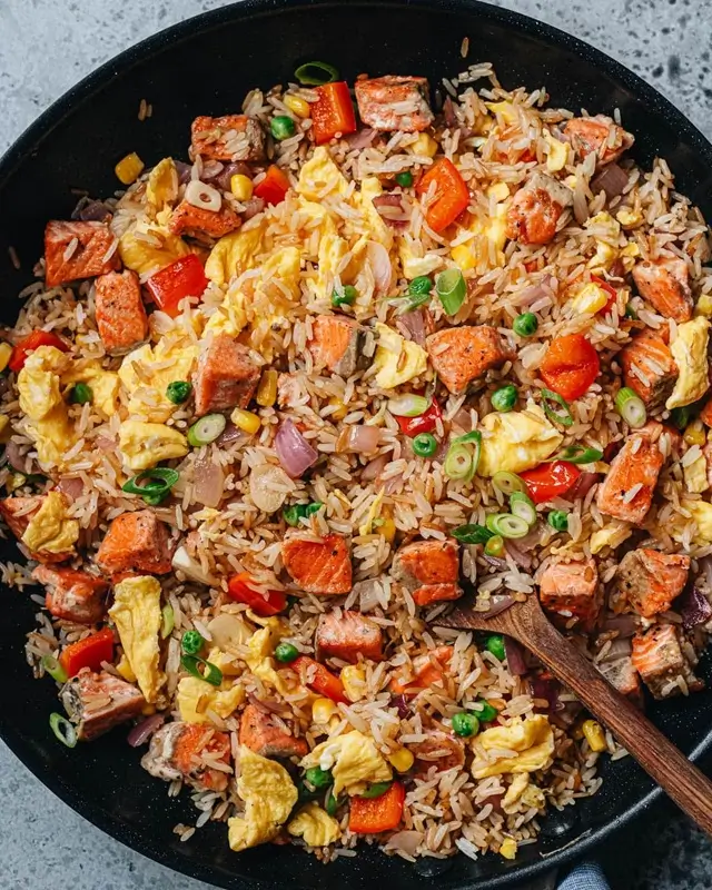 Canned Salmon Fried Rice
