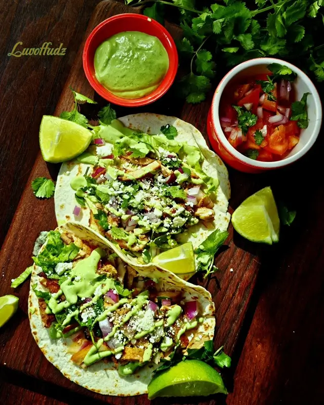 Chicken Thigh Tacos with Avocado Crema
