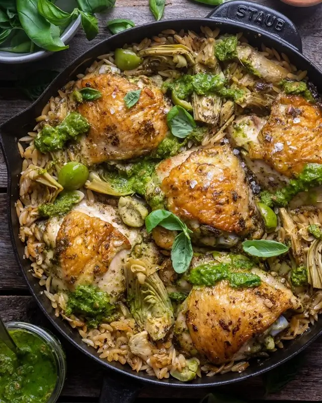 Crispy Skillet Chicken Thighs with Lemon and Herbs