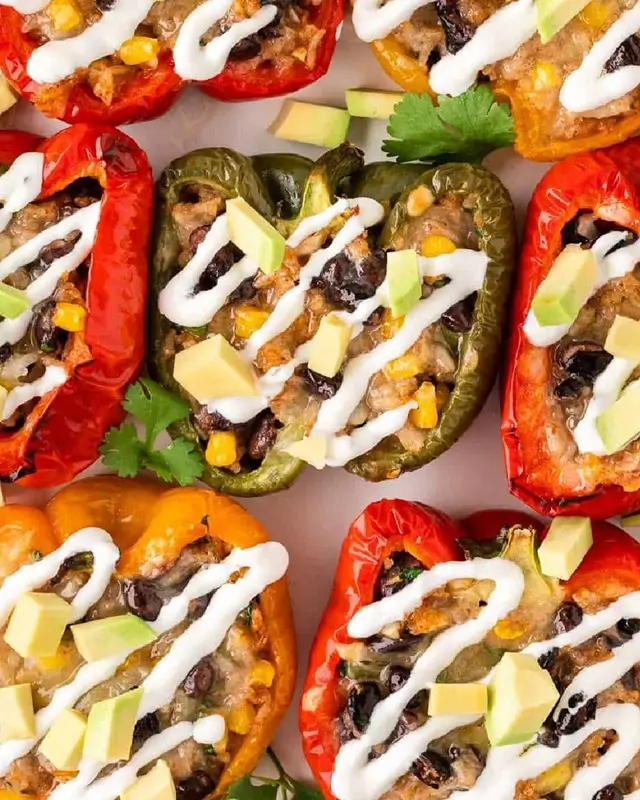 Tomato and Rice Stuffed Peppers