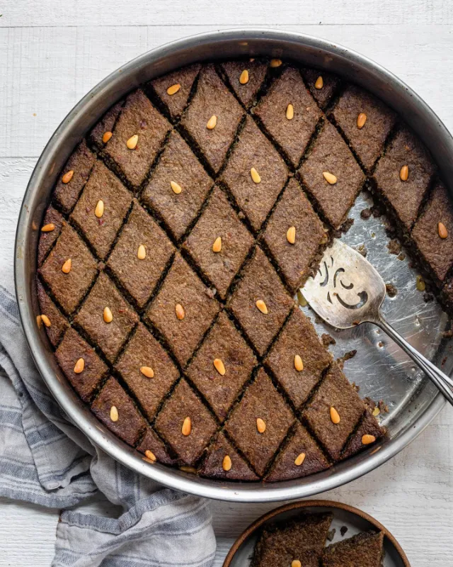 Baked Kibbeh with Pine Nuts