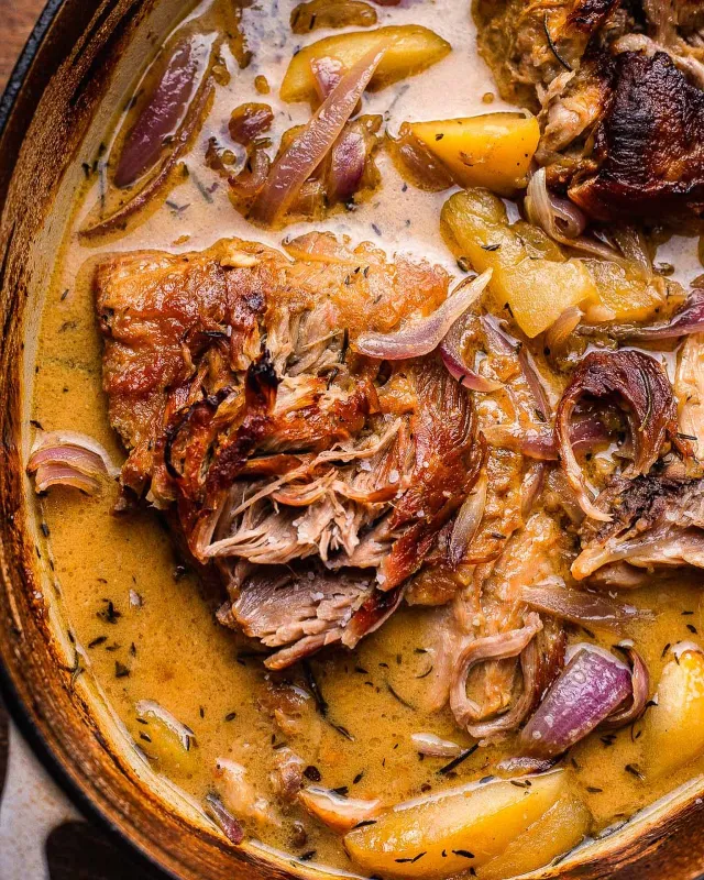 Braised Pork Shoulder with Apple Cider