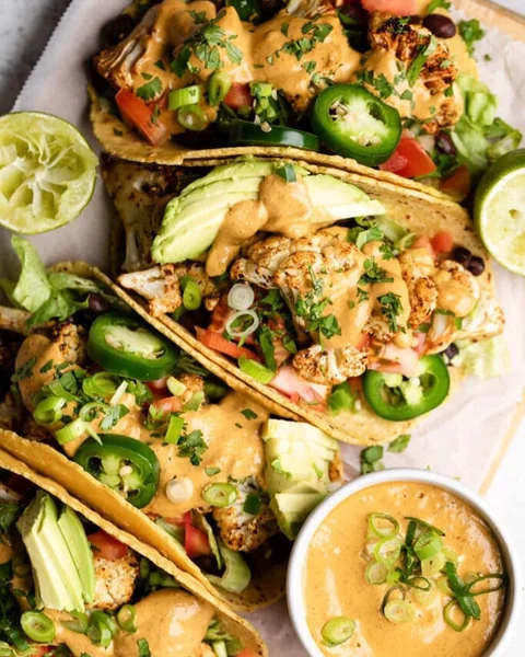 Cauliflower Tacos with Chipotle Crema