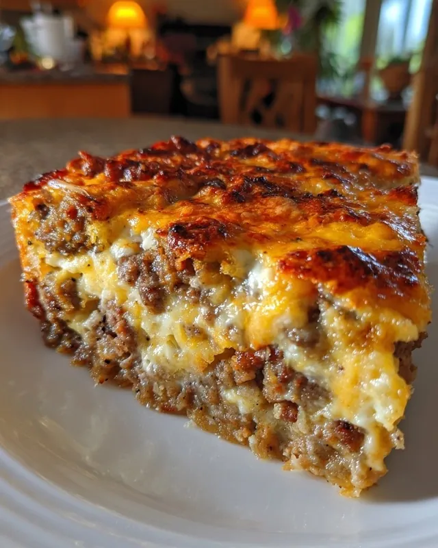 Cheesy Ground Beef and Potato Casserole Cheesy Ground Beef and Potato Casserole