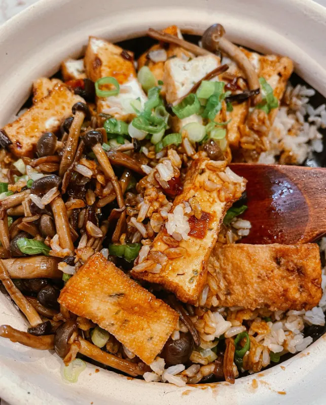 Chinese Clay Pot Chicken and Mushroom Rice