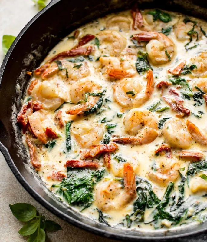Creamy Garlic Tuscan Shrimp