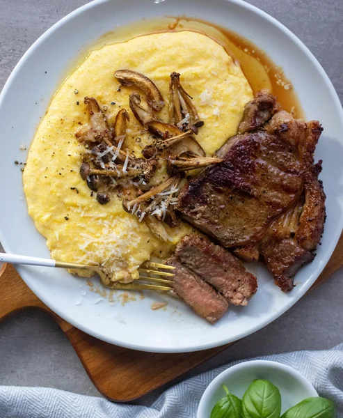 Creamy Polenta with Sautéed Greens