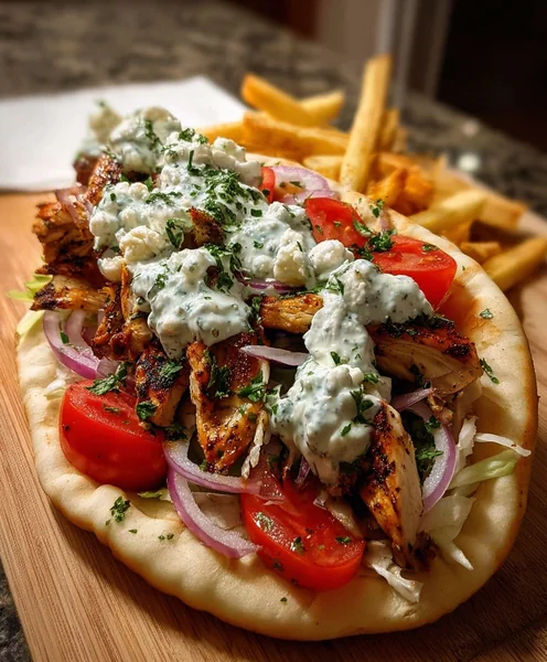 Greek Chicken Pita Pockets